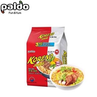 Mì Koreno Jumbo Túi 1kg - Mì Ăn Liền Hàn Quốc Vị Kimchi , Bò Cay .... ( Túi 10gói x 100gr )