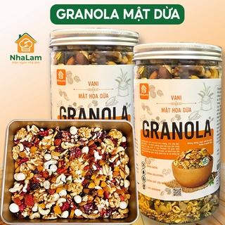 Granola Siêu Hạt Mật Dừa Thơm Ngon, Ngũ Cốc Giảm Cân Thêm Macca, Óc Chó Đỏ, Dừa Khô 12 Loại Hạt - NHALAM FOOD