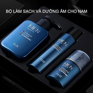 Bộ ba sản phẩm chăm sóc da cho nam VEZE, （bộ chăm sóc da）sữa rửa mặt + toner + lotion dưỡng ẩm-URBFZHFTZ