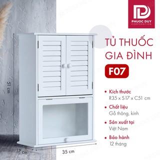 Tủ thuốc - Tủ y tế gia đình gỗ tự nhiên F07 - BH 1 đổi 1 trong 12 tháng