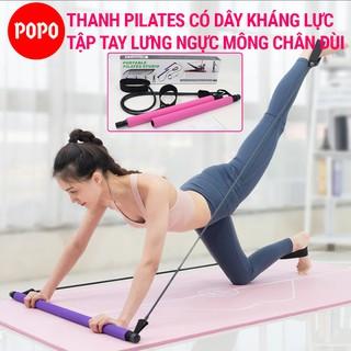 Thanh Tập Pilates Có Dây Kháng Lực POPO Tập YOGA, Tay Lưng Ngực Mông Chân Đùi SORTY