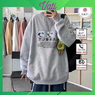 Áo Thun Nam Nữ Unisex Dài Tay, Áo Sweater Cổ Tròn Form Rộng 45kg-70kg Thời Trang Thu Đông Nhiều Màu - VATI Shop