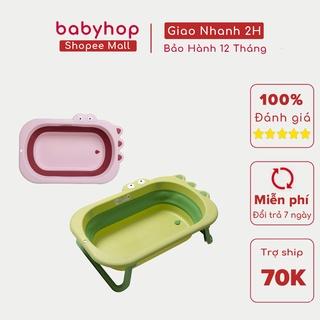 Chậu tắm cho bé Babyhop gấp gọn làm từ nhựa nguyên sinh dành cho bé từ 0- 6 tuổi thành cao size lớn