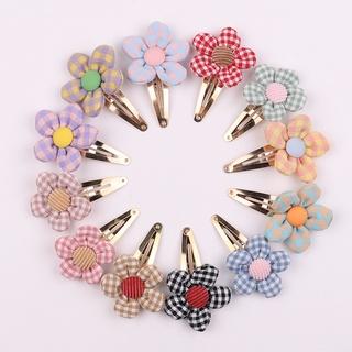 2 Kẹp tóc KIDSBOWS hình hoa màu kẹo họa tiết sọc caro 12 kiểu dáng cho trẻ em