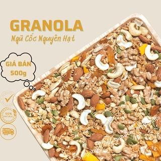 Granola Siêu Hạt Ăn Kiêng Meganuts 500gr mix hạt dinh dưỡng không đường - Ngũ cốc giảm cân, dinh dưỡng mẹ bầu