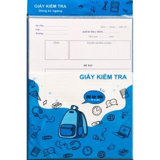 Giấy kiểm tra cấp 2 (20 tờ đôi + 10 tờ đơn dòng kẻ ngang) - vỏ xanh