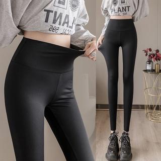 Quần legging nữ dài cạp lưng cao bản to 12cm vải cotton co giãn ôm bó Geleva GE947