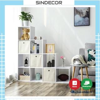 Kệ gỗ hình tổ ong sử dụng làm kệ sách gỗ nhiều tầng lắp ghép tiện dụng Sindecor