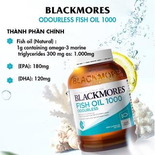 [HÀNG CHÍNH HÃNG] Dầu cá không mùi tự nhiên Odourless Fish Oil Blackmores Úc 400 viên 1000mg