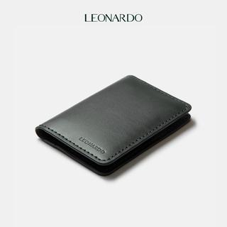 Ví Da Nam Đựng Thẻ Dáng Đứng Leonardo - Feasty Wallet - Da Bò Cao Cấp Bền Bỉ