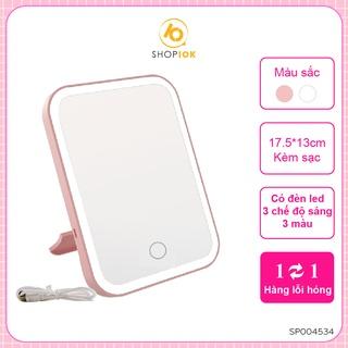 Gương soi trang điểm để bàn hình chữ nhât có đèn led cảm ứng SHOP10K - SP004534