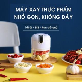 [Mã LIFE121210K giảm 10% đơn 50K] Máy xay mini sạc điện, xay thịt, tỏi ớt, rau củ quả 250ml