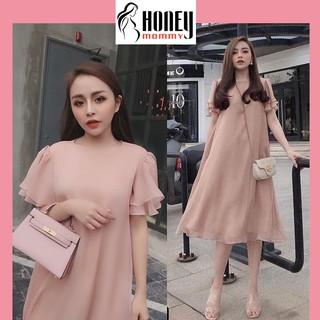 Đầm Bầu Váy Bầu Voan Tơ 2 Lớp Thiết Kế Thời Trang Mùa Hè Đi Chơi Đi Tiệc HD2615 Honey Mommy