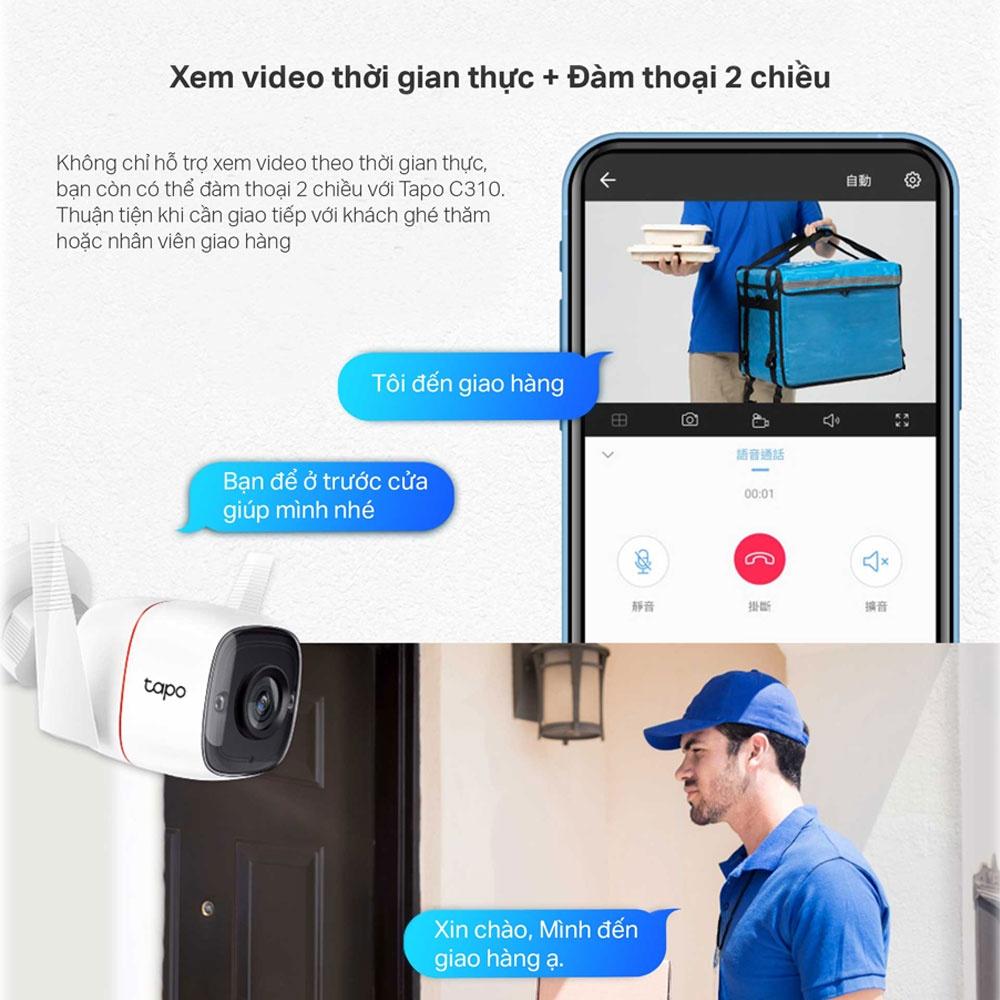 Camera ip wifi tp-link tapo có tích hợp âm thanh không?