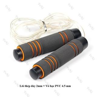 Dây nhảy thể dục lõi THÉP TS-02, dây tập 2 lớp dày 4.5mm bền nhẹ cao cấp - POKI