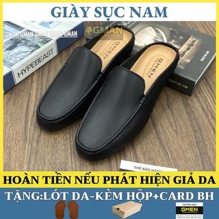 Giày sục nam da thật nguyên tấm 100% đế cao su bảo hành 1 năm TK0101