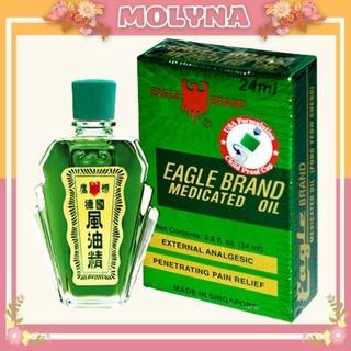 Dầu Xanh Con Ó Eagle Brand Medicated Oil dầu gió xanh của mỹ loại 2 nắp chai 24ml giúp làm ấm cơ thể MOLYNA