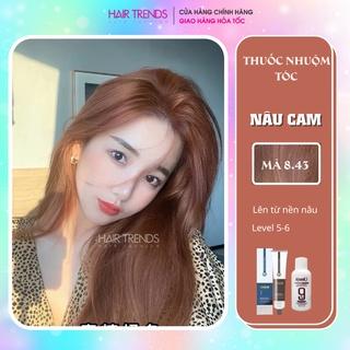 Thuốc nhuộm tóc màu NÂU CAM 💖 tặng kèm trợ dưỡng oxy 100ml 💖màu nhuộm Chiko chính hãng-hairtrens shop (C6.43)