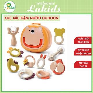 Bộ đồ chơi xúc xắc cho bé gặm nướu cho bé sơ sinh chính hãng duhoon gồm 10 chi tiết loại siêu cao cấp có hộp đựng LAKIDS