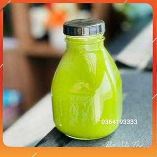 Set 10 chai thủy tinh vuông lùn 500ml nắp nhựa đen