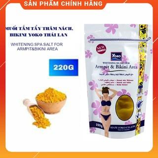 Muối tắm tẩy tế bào chết trắng da YOKO Thái Lan ♦Muối tẩy thâm spa ngăn mụn vùng nách,bikini 220g Armpit Bikini area