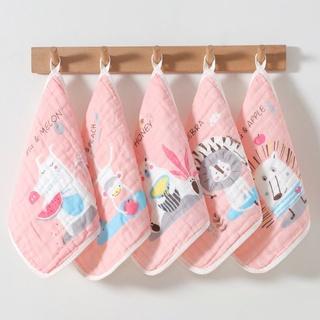 (Hàng Đẹp) BooBoo Baby - Sét 5 khăn mặt, khăn sữa, khăn lau rửa cho bé, 6 lớp cotton sợi tre siêu thấm hút, không bai xù