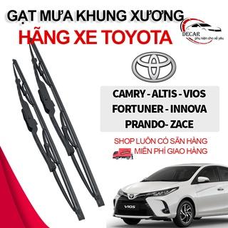 Gạt mưa ô tô Toyota Camry , Altis , Vios , Fortuner , Innova , Prando , Zace , gạt mưa oto xe hơi khung sắt lưỡi silicon