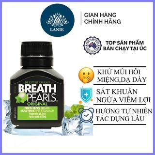 Viên thơm miệng thảo dược Breath pearls (50v - Chuẩn Úc) giảm mùi miệng cho người lớn, phụ nữ và bé trên 6 tuổi