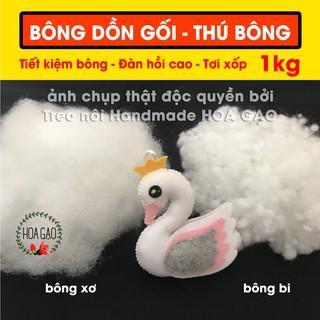 Bông gòn ruột gối ôm, làm mây tuyết 1kg HG1KG chịu lực tốt, đàn hồi cao, mềm mịn