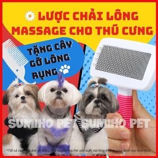 Lược chải lông và massage cho chó mèo Taotaopet (Cán cao su)