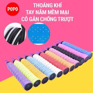 Quấn cán vợt, cuốn cán vợt cầu lông tennis POPO OG2 (Bộ 10 cái) quấn vợt, cuốn cán có lỗ thoáng khí, gân chống trơn