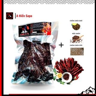 Thịt trâu gác bếp A Hiến Sapa gói 1 kg hút chân không, thơm ngon nhà làm, kèm đồ chấm đặc biệt, sấy than củi nhãn.