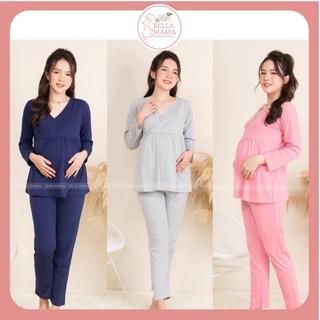 Bộ Bầu Mặc Nhà 100% Cotton Mềm Mại, Đồ Bầu Sau Sinh Có Khóa Mở Cho Con Bú Và Chun Chỉnh Bụng Bella Mama Bn1