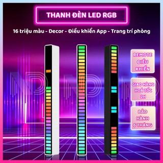 Thanh đèn LED RGB cảm ứng theo nhạc 16 triệu màu điều khiển qua APP, trang trí decor Xe Ô Tô, phòng Studio Gaming