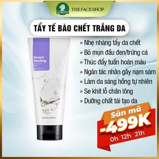 Tẩy tế bào chết mặt The Face Shop ngọc trai Hàn Quốc Smart Peeling White Jewel 120ml trắng da da chết Hà Beauty