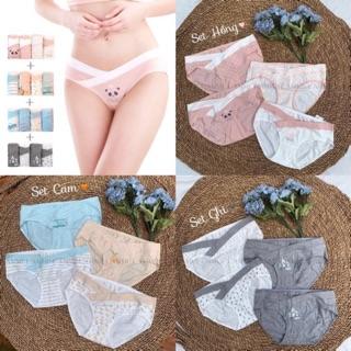 Set Quần Lót Bầu cạp chéo - Cotton siêu sịn an toàn - họa tiết đáng yêu