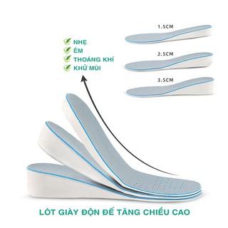 Lót Giày Thể Thao Tăng Chiều Cao Nam Nữ MINSU M5501, Miếng Lót Giày Độn Đế Khử Mùi Thoáng Khí Chống Hôi Chân