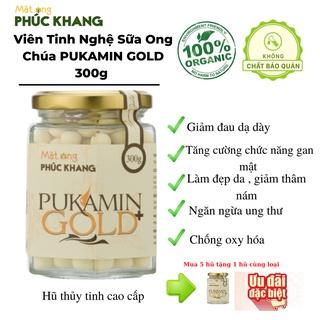 Viên Tinh Nghệ Sữa Ong Chúa Mật Ong Phúc Khang - Hũ thủy tinh 300g vị ngọt dễ uống