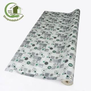 Thảm simili lót trải sàn nhiều hình tròn màu xám - thảm nhựa pvc vân nhám mờ - 1m² - khổ 1m