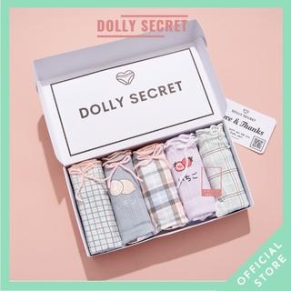 Quần lót cotton nữ DOLLY SECRET quần chip cotton cao cấp kháng khuẩn họa tiết caro kẻ xinh xắn dễ thương QL043