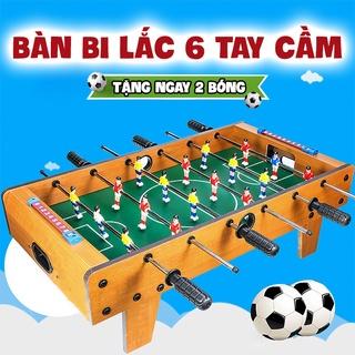 Tặng 2 bóng - Bàn bi lắc bóng đá 6 tay bằng gỗ, bàn chơi đá bóng, bàn bi lắc mini