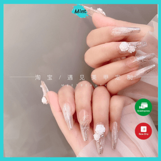 Nail Box Móng Úp Thiết Kế Sang Chảnh NB21 Nailbox Thủ Công Cao Cấp Đính Đá