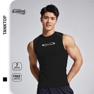 Áo Tank top thể thao nam thoáng mát iCOMBAT BRAND áo thun sát nách chạy bộ gym v.3/Đen