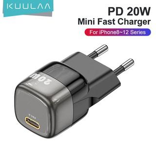 Củ Sạc Mini KUULAA Silicon PD 20W Cổng Type-C Sạc Siêu Nhanh Phích Cắm USB Cho Iphone 13 pro max Android