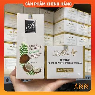 [Chính hãng] Combo Kem Body Mềm Nước Hoa A Cosmetics + Tẩy tế bào sợi dừa non Mỹ phẩm Phương Anh