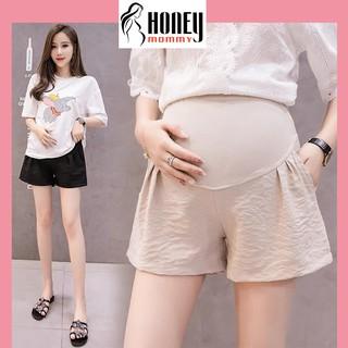 Quần Đùi Bầu Chất Đũi Mát Mùa Hè Mặc Ở Nhà Thoải Mái Có Chun Chỉnh Bụng HX4606 Honey Mommy