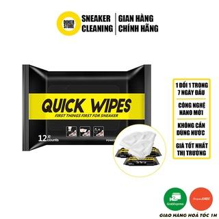 Khăn giấy ướt lau giày sneaker Quick Wipes 12 khăn chùi vệ sinh giày siêu tốc , nhỏ gọn, bỏ túi