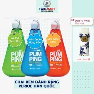 Chai Kem Đánh Răng Perioe Pumping Hàn Quốc Cool Mint bạc hà - Herb thảo dược - Citrus Cam