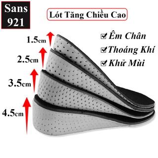 Lót giày tăng chiều cao nam nữ Sans921 cặp miếng độn giầy nâng đế 2cm 3cm 4cm 5cm cả bàn