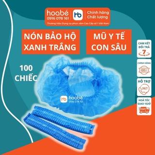 Nón Bảo Hộ Mũ Y Tế Con Sâu Màu Xanh Trắng Dùng 1 Lần Giá Rẻ DCPX HOA BÉ